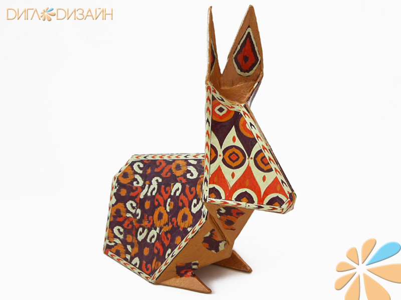 Кролик в стиле оригами