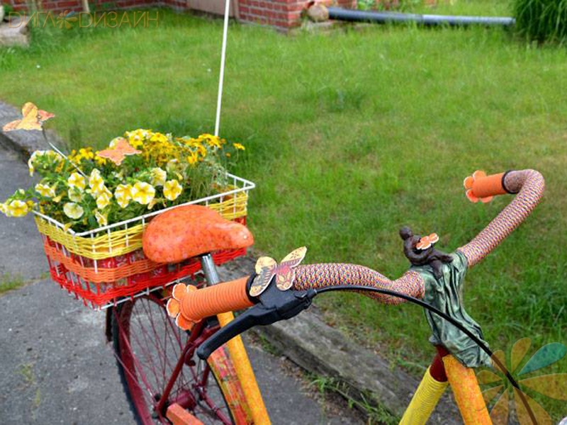 Велосипед с цветами: Шаг 13